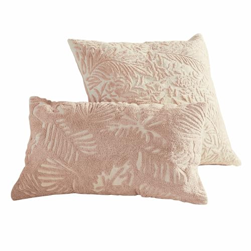 Loberon Kissenhülle 2er Set Enchanto, Rosa/beige